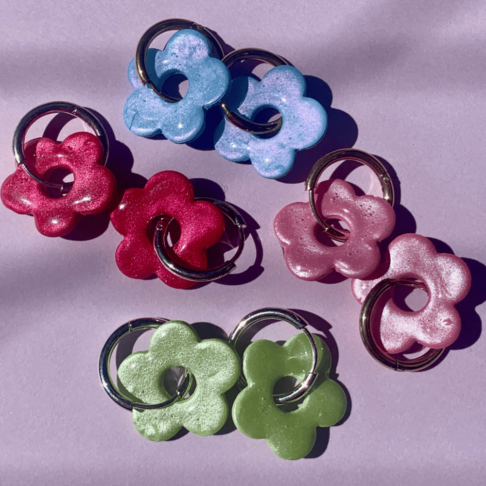 Image of Small Flower Hoops
