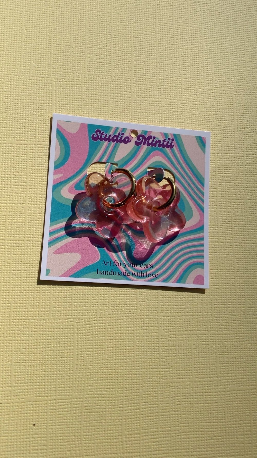 Image of Small Pop!Resin Flower Hoops