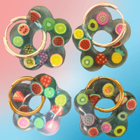 Image 2 of Blue Fruit Jelly Flower Hoops