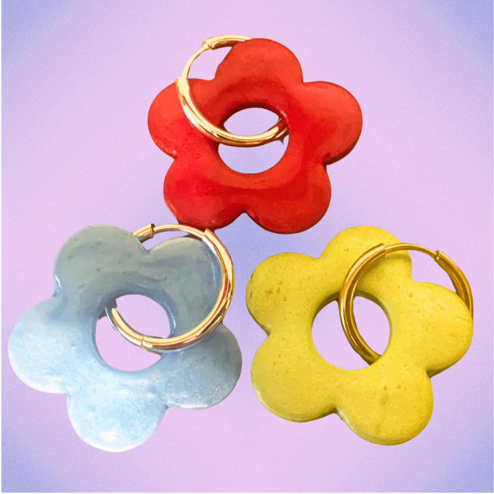 Image of Large Flower Hoops