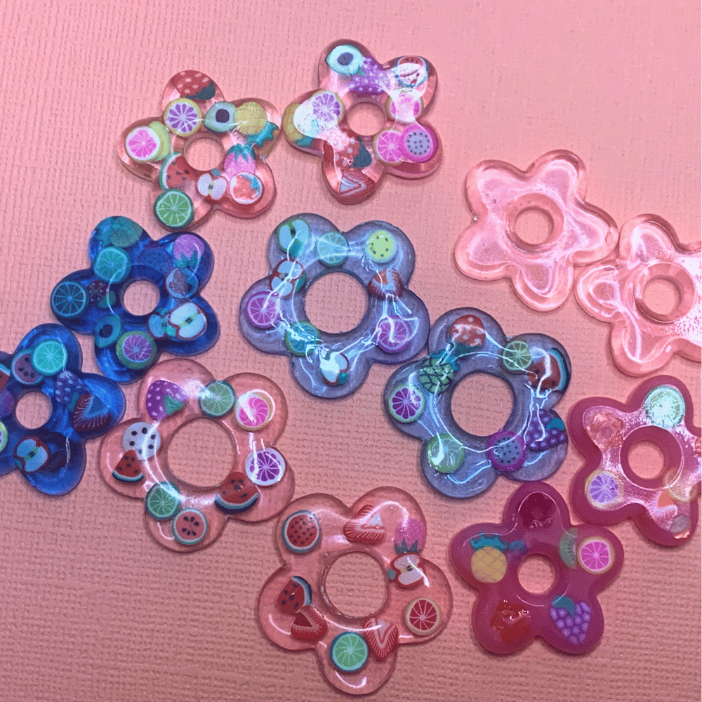 Image of Small Pop!Resin Flower Hoops