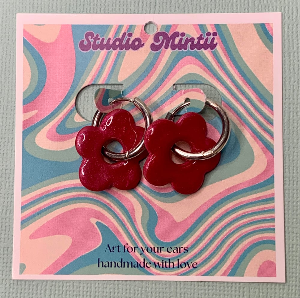 Image of Small Flower Hoops