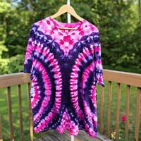 Image 3 of Ice Dyed Pink & Purple Double Fanfold Adult (3XL) Unisex T-shirt