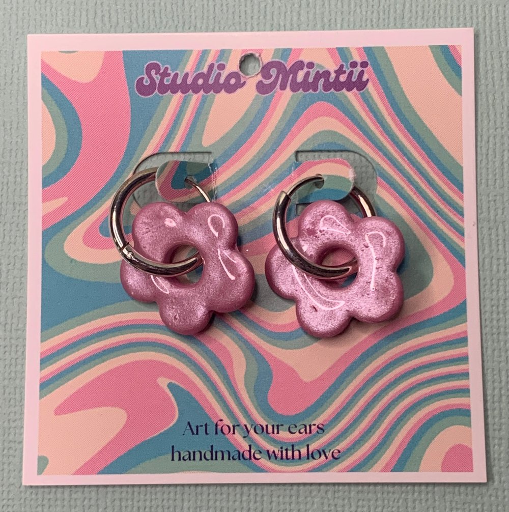Image of Small Flower Hoops
