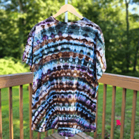 Image 4 of Ice Dyed Brown Purple & Green (XL) Adult T-shirt