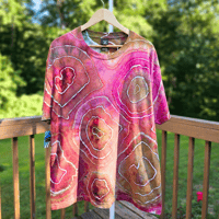 Image 3 of Ice Dyed Red & Brown Geode Adult (XL) Unisex T-shirt