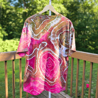 Image 4 of Ice Dyed Red & Brown Geode Adult (XL) Unisex T-shirt