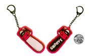 Image 3 of Groovy Evil Dead Chainsaw Translucent Acrylic Keychain  