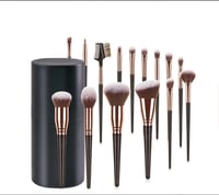 Image 2 of "Luxury 15-Piece Makeup Brush Set with Sleek Storage Case - Perfect for Professionals and Beginners!