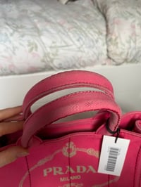 Image 6 of Prada Canapa Small Pink Tote Bag