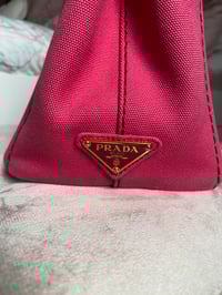 Image 8 of Prada Canapa Small Pink Tote Bag