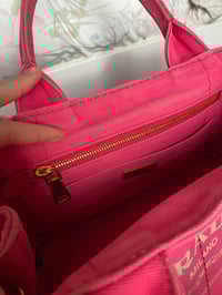 Image 19 of Prada Canapa Small Pink Tote Bag