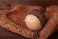 Image 5 of Knitted pillow wrap and bonnets set light brown