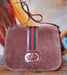 Image of Vtg. Gucci Brown Suede/Leather Shoulder Bag.