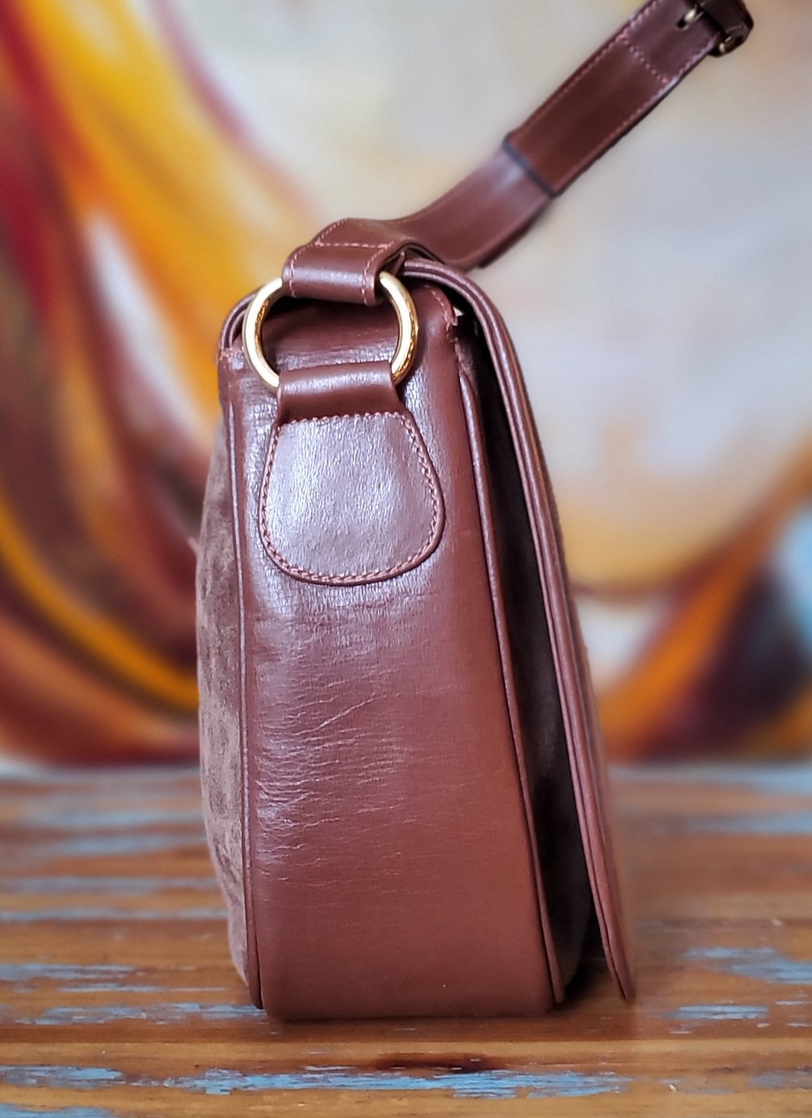 VINTAGE GUCCI FINDS — Vtg. Gucci Brown Suede/Leather