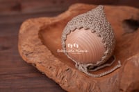 Image 4 of Elven bonnet hat white bige light brown brown