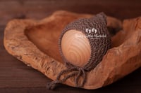 Image 5 of Elven bonnet hat white bige light brown brown