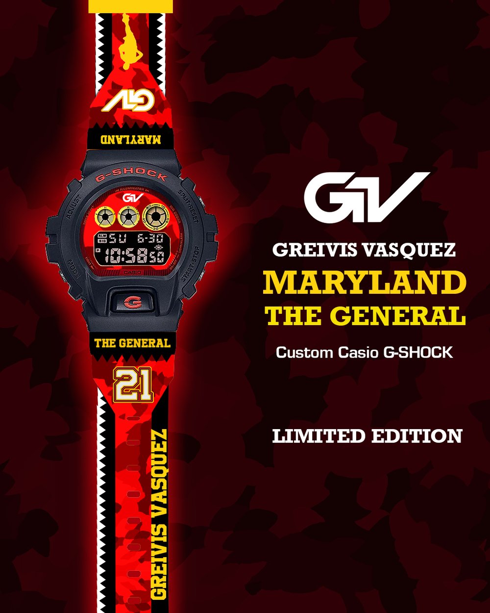 Greivis Vasquez Custom G-Shock - LIMITED EDITION - "The General"