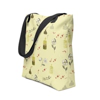Image 1 of Sac fourre-tout, illustré rose Noël, sac personnalisé