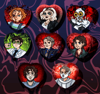 Horror Heart-Shaped Buttons