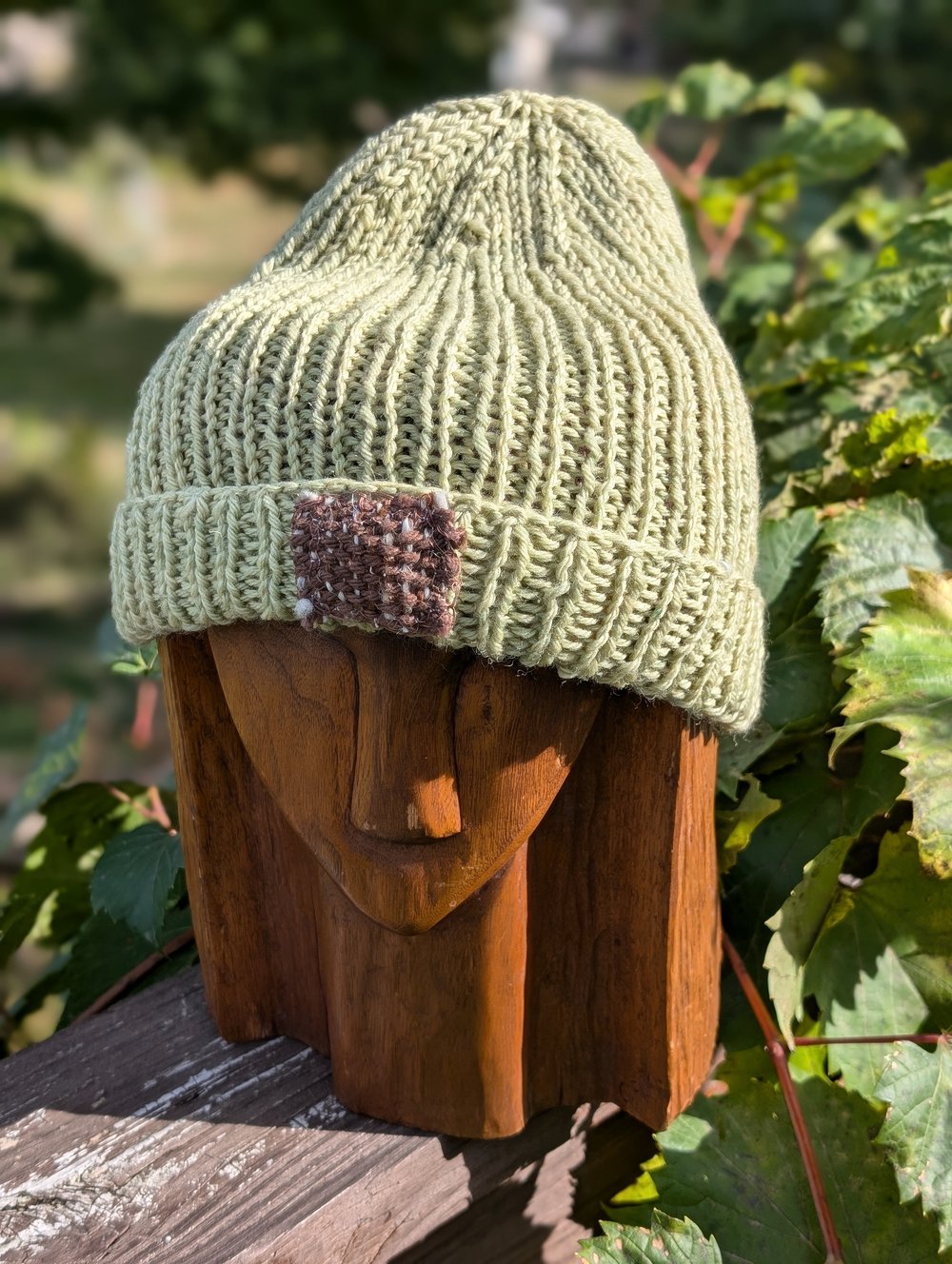 Green Hat with Woven Patch