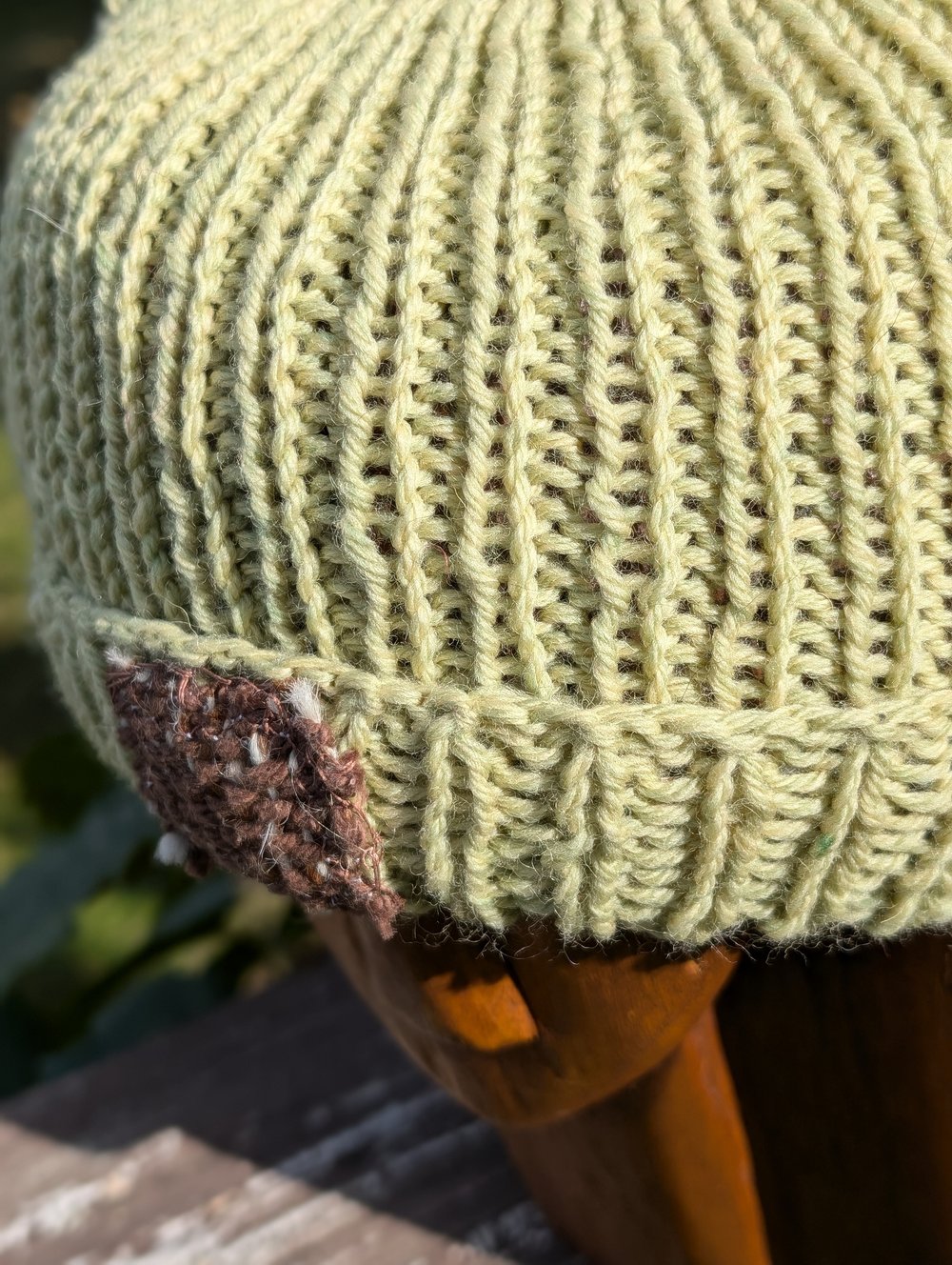 Green Hat with Woven Patch