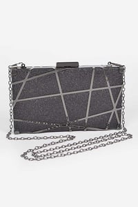 Black abstract clutch/shoulder bag