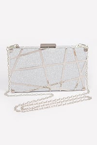 Silver clutch/shoulder bag 