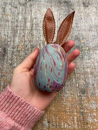 Image 1 of Hand marbled wooden Bunnies (2 available) 