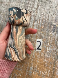 Image 3 of Hand Marbled wooden tea-light candle sticks 