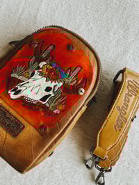 Image 3 of Desert Cow - Leather Patched Wrangler Bag