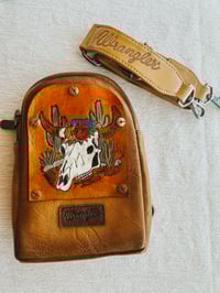 Image 1 of Desert Cow - Leather Patched Wrangler Bag