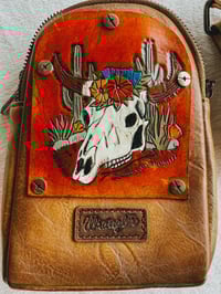Image 5 of Desert Cow - Leather Patched Wrangler Bag
