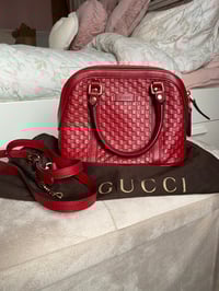 Image 1 of Gucci Red Microguccissima Dome Bag