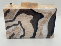 Image 1 of Boxy Brown acrylic clutch/shoulder bag