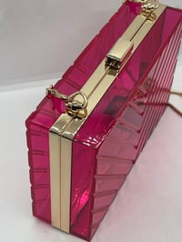 Image 2 of Pink arcrylic clutch bag 