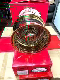 Image 4 of 13x7 All Gold 100 Spoke Player Wire Wheels Rims (reverse)