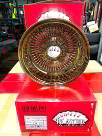 Image 2 of 13x7 All Gold 100 Spoke Player Wire Wheels Rims (reverse)