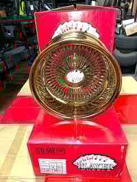Image 1 of 13x7 All Gold 100 Spoke Player Wire Wheels Rims (reverse)