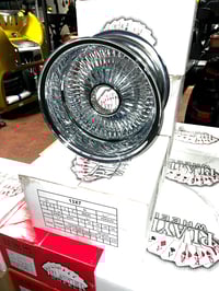 Image 2 of 13x7 Chrome 100 Spoke Player Wire Wheels (reverse)