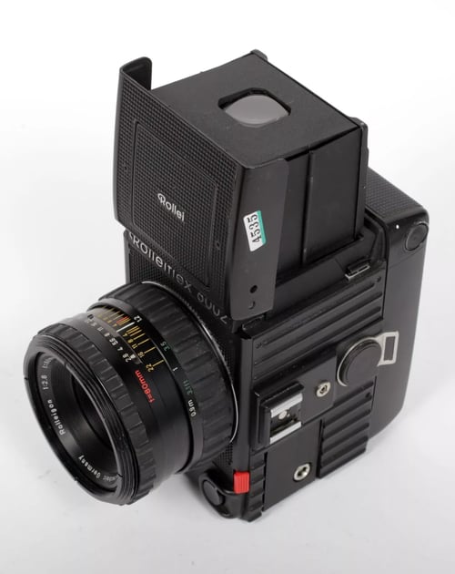 Image of Rolleiflex 6002 6X6 camera w/ Rolleigon HFT 80mm F2.8 lens + 120 ack + WLF #4535