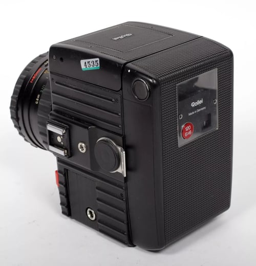 Image of Rolleiflex 6002 6X6 camera w/ Rolleigon HFT 80mm F2.8 lens + 120 ack + WLF #4535