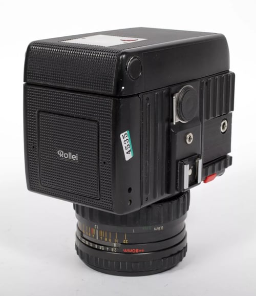 Image of Rolleiflex 6002 6X6 camera w/ Rolleigon HFT 80mm F2.8 lens + 120 ack + WLF #4535