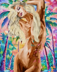 Paradise Blonde - Mixed-Media Art 18x24 in Canvas