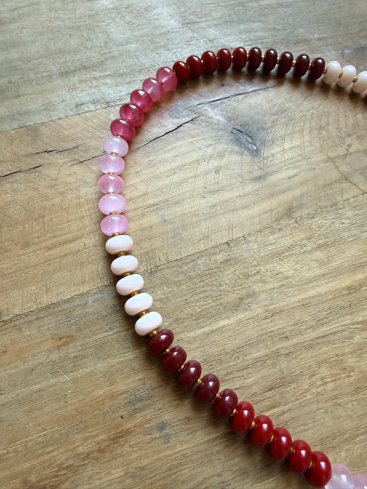 Image of Pink Ombré Stone Beaded Necklace