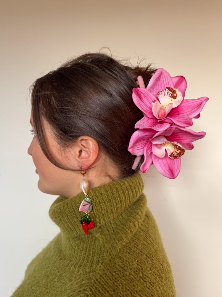 Image of wildflower chilly pepper earrings