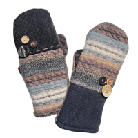 Image 1 of 2024 Edit Stripe Mittens {Browns}-Large