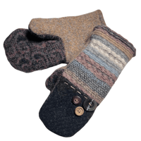 Image 2 of 2024 Edit Stripe Mittens {Browns}-Large