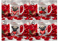 Valentine Pug Clipart 15. oz. Ceramic Mug.