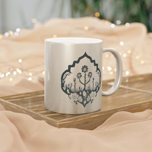 Image of Deathly Blooms | 11oz Metallic Silver Mug